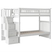 Atlantic Furniture Columbia Staircase Bunk Bed Twin Over Twin in White