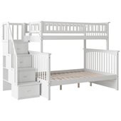 Atlantic Furniture Columbia Staircase Bunk Bed Twin Over Full in White