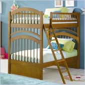 Atlantic Furniture Windsor Bunk Bed Twin Over Twin in Caramel Latte