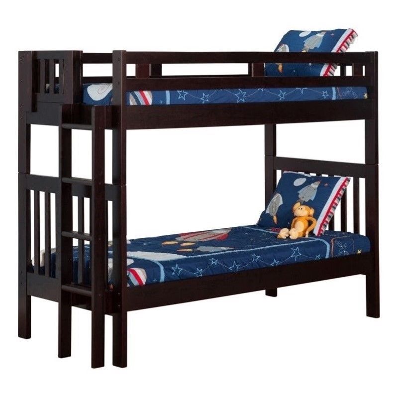 Atlantic Furniture Cascade Bunk Bed In Espresso Twin Over