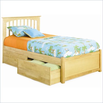 Atlantic Furniture Brooklyn Twin Platform Bed with Flat Panel Footboard