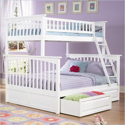 Atlantic Furniture Columbia Twin over Full Bunk Bed in White