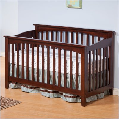 Atlantic Furniture Columbia Convertible Crib in Antique Walnut Finish