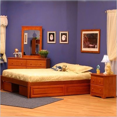 Atlantic Furniture Concord Platform Bed with Open Footrail 2 Piece Bedroom Set