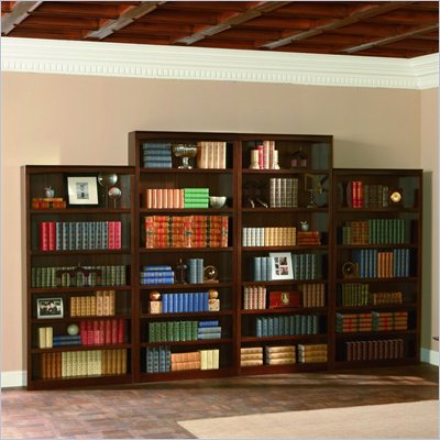 Atlantic Furniture Wall Bookcase in Antique Walnut