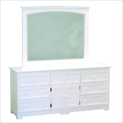Atlantic Furniture Manhattan Dresser and Mirror Set in White