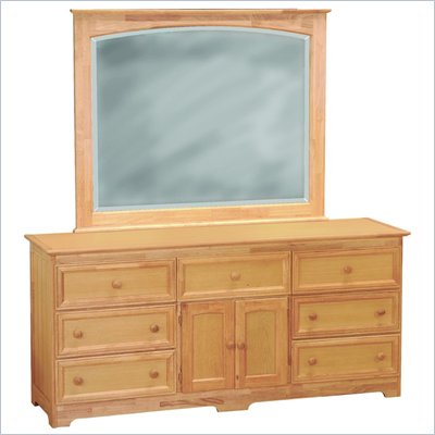 Atlantic Furniture Manhattan Dresser and Mirror Set in Maple