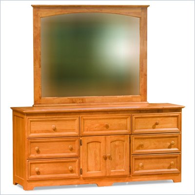 Atlantic Furniture Manhattan Dresser and Mirror Set in Caramel