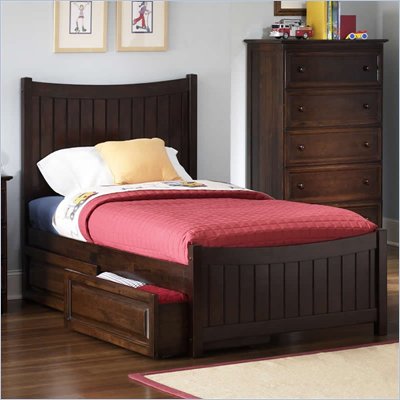 Atlantic Furniture Manhattan Platform Bed with Matching Footboard and Storage Drawer Set