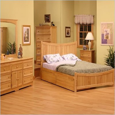 Atlantic Furniture Manhattan Wood Platform Bed with Matching Footboard 3 Piece Bedroom Set