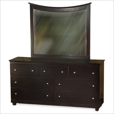 Atlantic Furniture Miami 7-Drawer Dresser and Mirror Set in Espresso