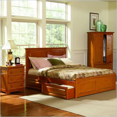 Atlantic Furniture Monterey Platform Bed with Raised Panel Footboard 2 Piece Bedroom Set