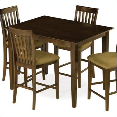Atlantic Furniture Shaker Counter Height Pub Table in Antique Walnut