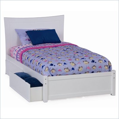 Atlantic Furniture Studio Metro Platform Bed with Flat Panel Footboard in White