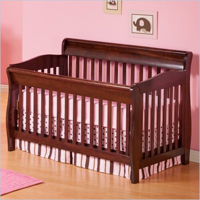 Atlantic Furniture Versailles Convertible Crib in Antique Walnut