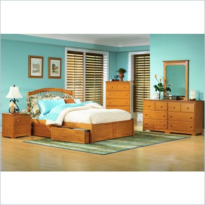 Atlantic Furniture Windsor Platform Bed with Flat Panel Footboard 2 Piece Bedroom Set