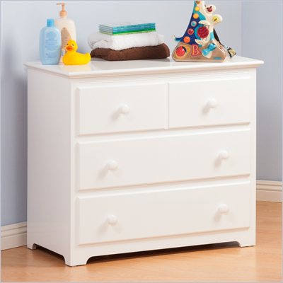 Atlantic Furniture Windsor 3 Drawer Single Dresser in White