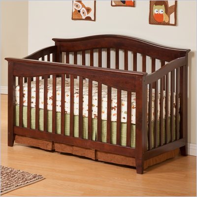 Atlantic Furniture Windsor Convertible Crib in an Antique Walnut Finish
