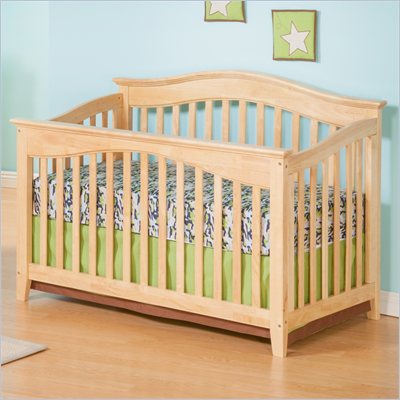 Atlantic Furniture Windsor Convertible Crib in a Natural Maple Finish