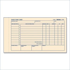 Rediform Time Clock Cards