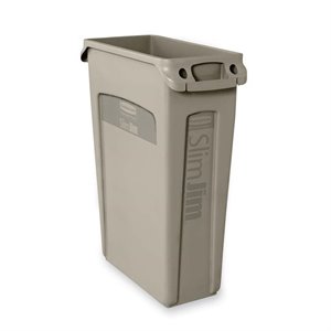 Rubbermaid 354060 Slim Jim Waste Container with Venting channel