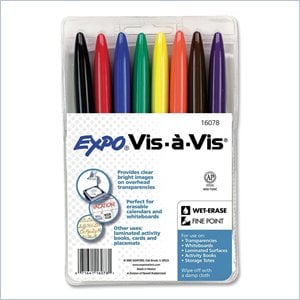 Sanford Vis-à-Vis Wet Erase Overhead Transparency Markers