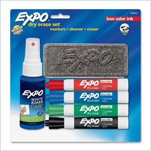 Expo Low Odor Dry Erase Set