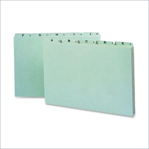 Smead A-Z Green Pressboard Self Tab File Guide