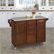 Home Styles Furniture Salt and Pepper Granite Kitchen Island Cart in Cherry