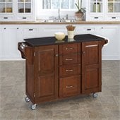 Home Styles Furniture Granite Kitchen Island Cart in Cherry