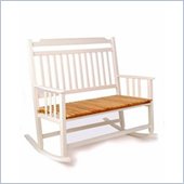 Home Styles Furniture Solid Wood Porch and Deck Double Rocker in White Finish