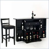 Home Styles Furniture Steamer Black Folding Home Bar Set