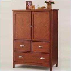 Home Styles Furniture Crosstimbers Tall Wardrobe Armoire in Dark Cherry
