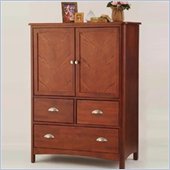 Home Styles Furniture Crosstimbers Tall Wardrobe Armoire in Dark Cherry