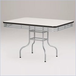 Home Styles Furniture Soda Shoppe Rectangular Dining Table with Black & White Top