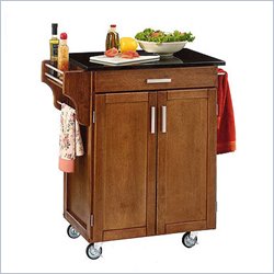 Home Styles Furniture Kitchen Cart in Cottage Oak with Vinyl Laminate Top