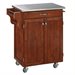 Home Styles Kitchen Cart in Cherry with Stainless Steel Top