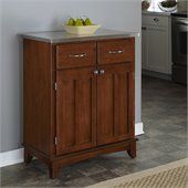 Home Styles Furniture Cherry Wood Buffet with Stainless Steel Top