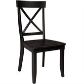 Home Styles Furniture Wood Side Chair in Rich Black Finish (Set of 2)