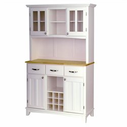 Home Styles Furniture Wood Top Buffet Server and  2-Door Hutch in White