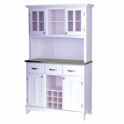 Home Styles Steel Top Buffet and 2-Door Hutch in White