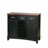 Home Styles Furniture 3 Drawer Large Wood Top Buffet in Black