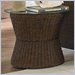 Home Styles Furniture Cabana Banana Round Drum Accent Table with Glass Top In Cocoa Finish