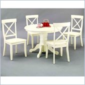 Home Styles Furniture Antique White Pedestal Dining Table Set