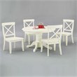 Home Styles Furniture Five Piece Round Dining Table Set in Antique White