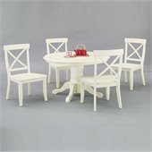 Home Styles Furniture 5 Piece Round Dining Table Set in Antique White