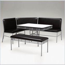 Home Styles Furniture Soda Shoppe Breakfast Nook Set in Black