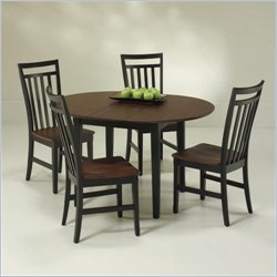 Home Styles Furniture 5 Piece Black & Cherry Round Dining Table Set