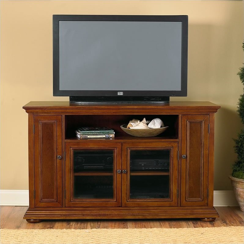  Furniture Homestead Wood LCD Plasma Distressed Oak Finish TV Stand