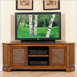 Home Styles Furniture Jamaican Bay Corner TV Stand in Mahogany  Finish